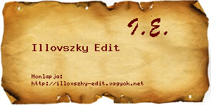 Illovszky Edit névjegykártya
